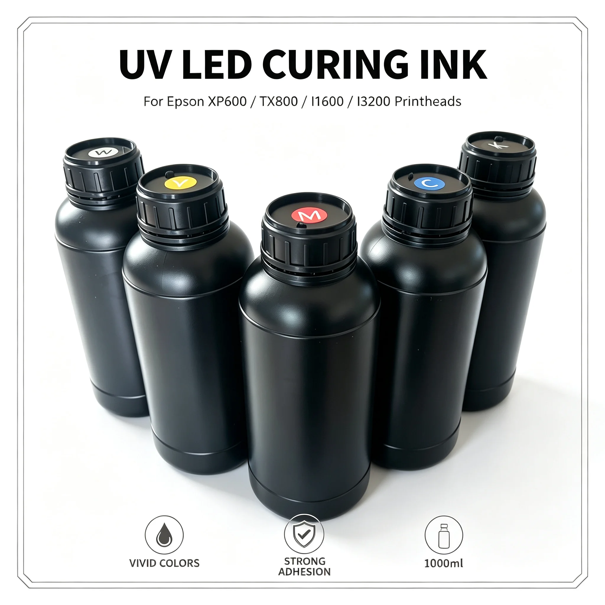 1000ML UV Neutral Ink LED UV Soft Ink for R1390 L800 L1800 XP600 TX800 L805 Print head for UV Flatbed Printer