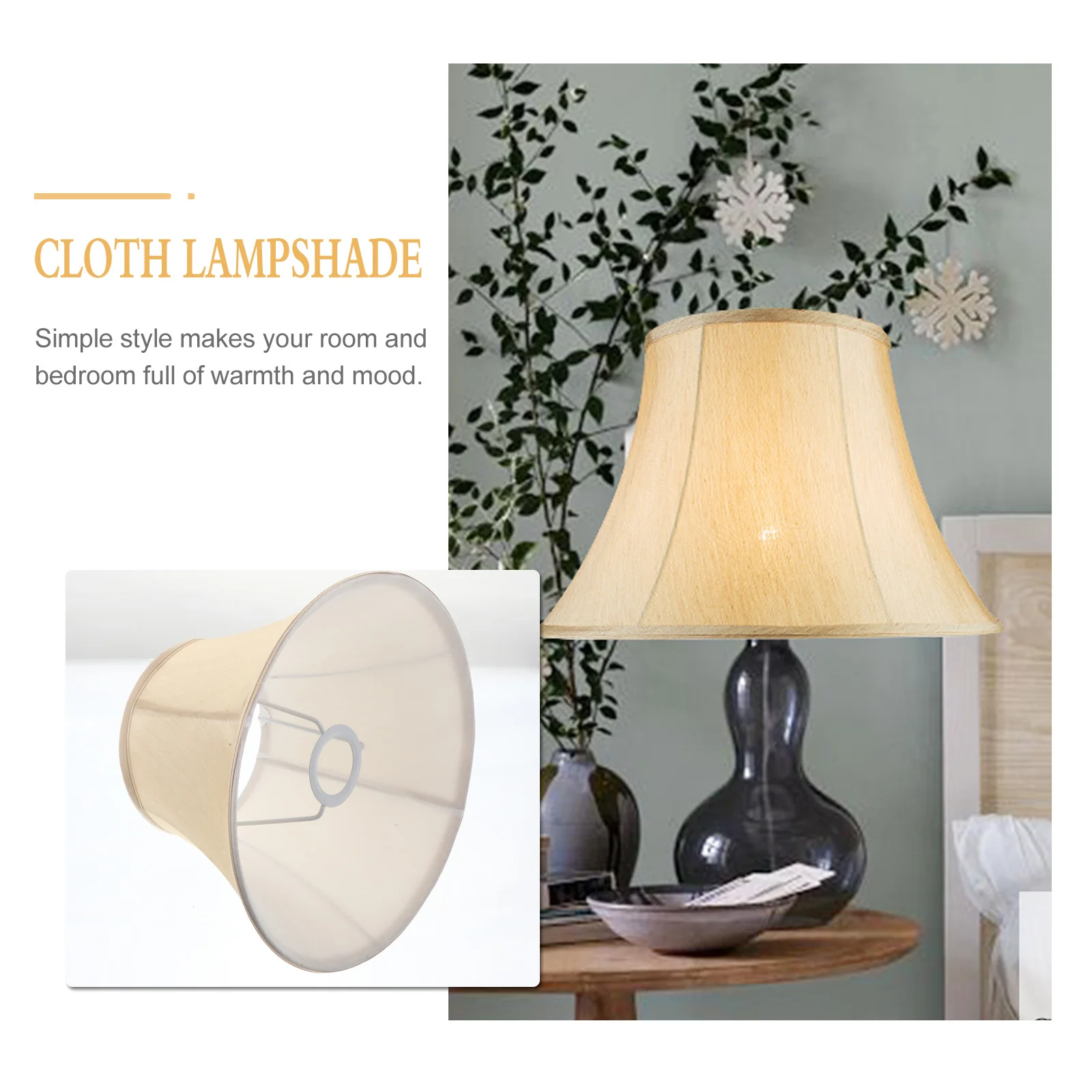 

1pc Fabric Beige Durable Dust-Proof Light Cover For Ceiling Floor Wall Lamp Warm Lighting Cloth Bedside Floor Barrel Lampshade