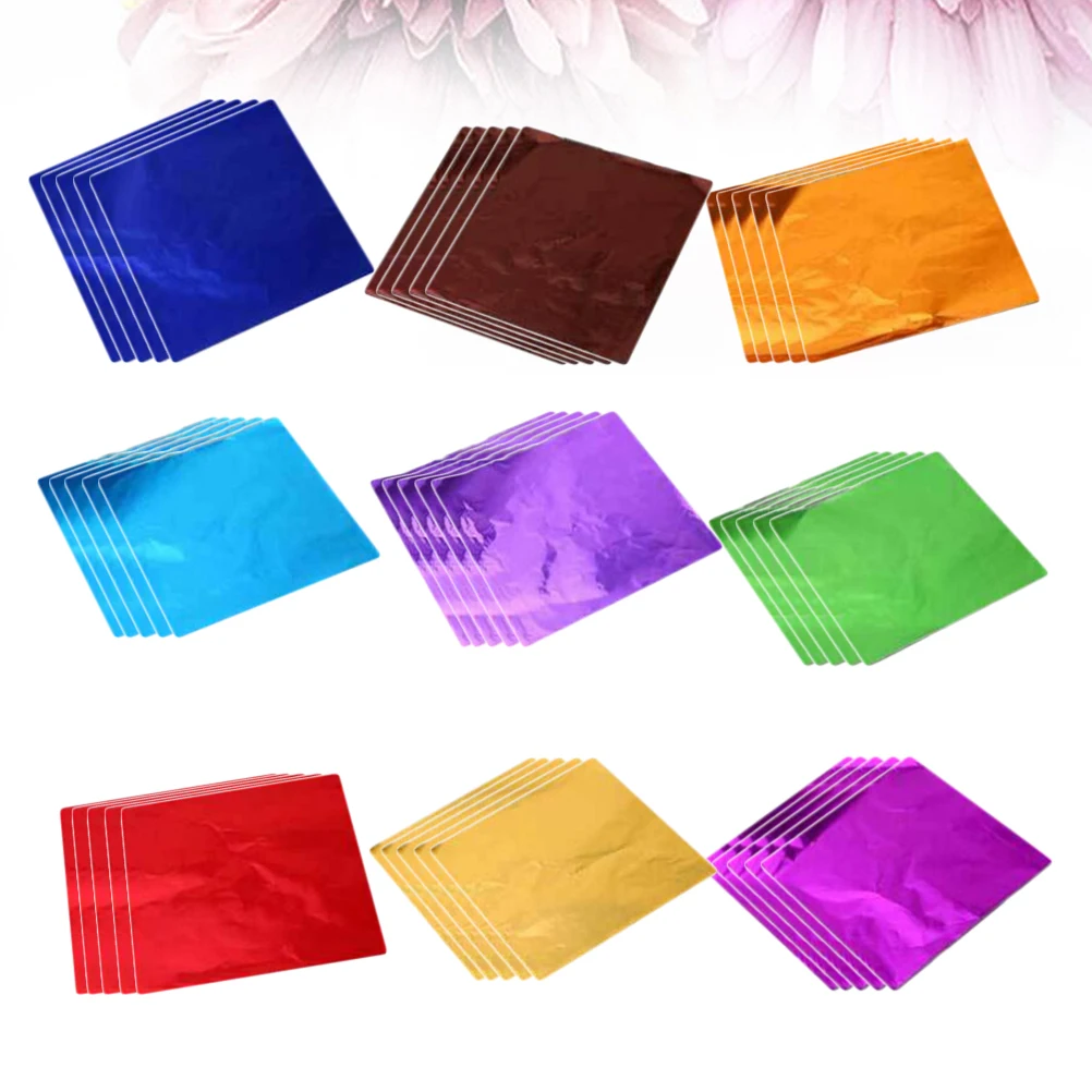 

900 Pcs Chocolate Foil Wrapping Paper Cookie Liners Valentine's Day Wax Aluminum Candy Wrappers