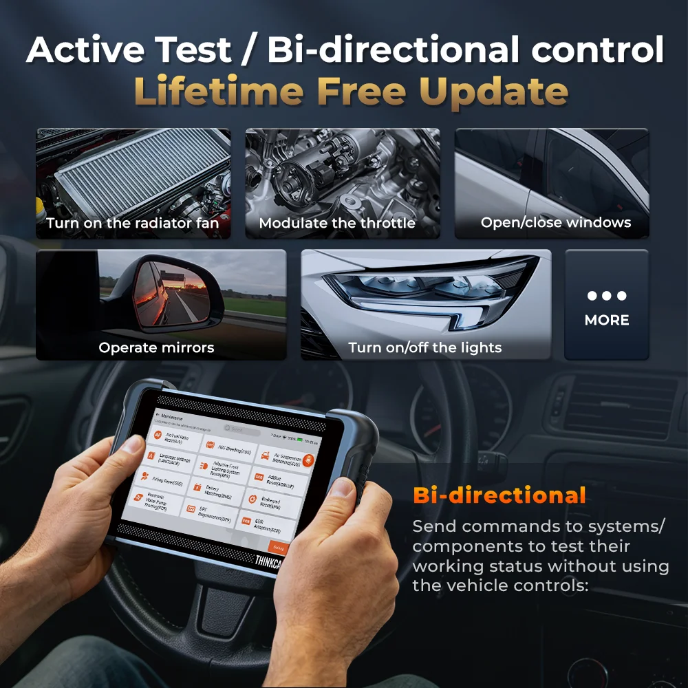 THINKCAR THINKSCAN 673BT Car Diagnostic Tool Lifetime Free Update All Systems OBD2 Scanner CANFD 28 Reset Bi-directional Scanner