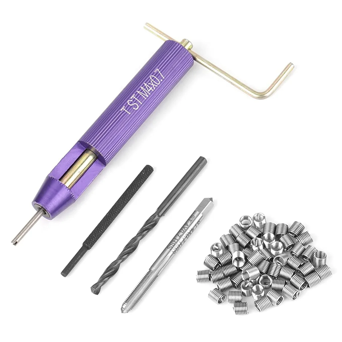 ABNJ Thread Chaser Set, X 2D Thread Repair Kit, Stainless Steel Metric Kit with 50 Threaded Inserts view 5