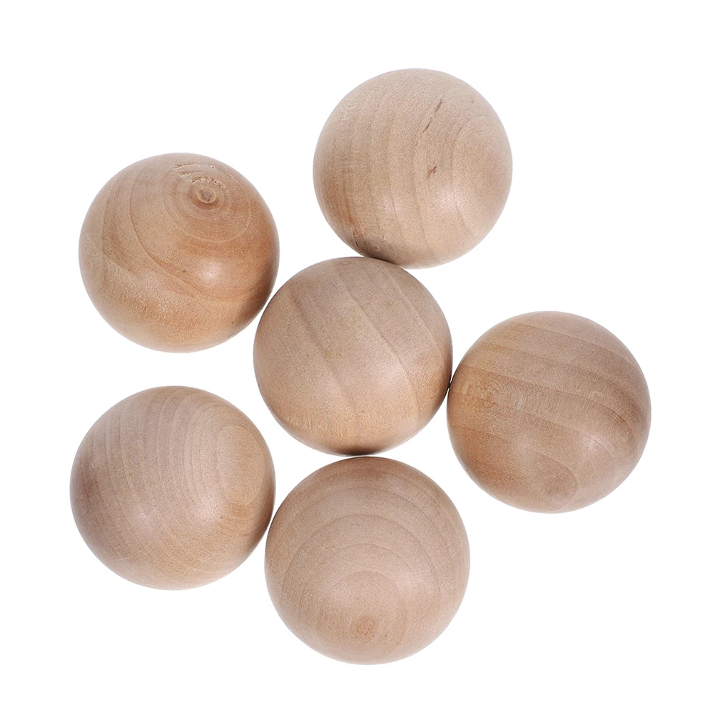 

6 Pcs Glass Cork Jar Ball Stopper Decorative Wooden Balls Bottle Sphere Container Round