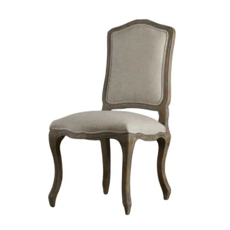 

original French country retro solid wood furniture, British classical dining chair, American simple linen office chair