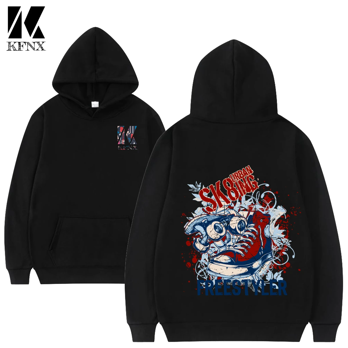 

Men's Pullover Hooded Sweatshirt Spring Autumn Daily Fitness Sportswear Fashion Casual Hoodies Loose Clothing KFXN New Model