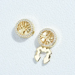 ICEYY 2PCS Zircon Tree of Life Button Covers Set Round Cufflinks for Womens Shirt Decorative Jewelry Accessories Party Gift