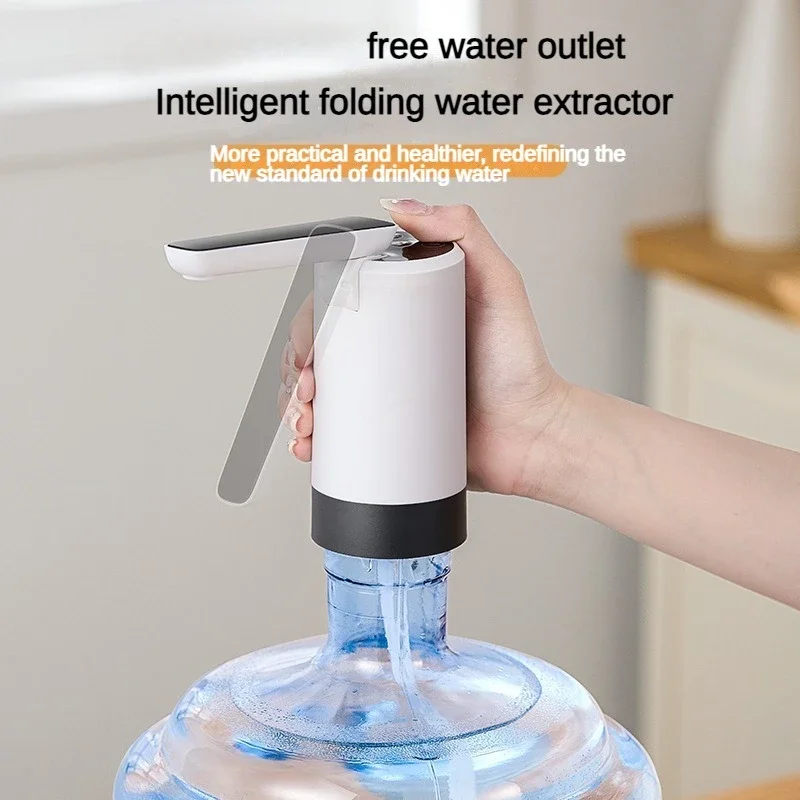 Electric Water Gallon Bottle Pump Automatic Water Dispenser Pump Foldable Desktop Water Bottle Pump Extended Faucet
