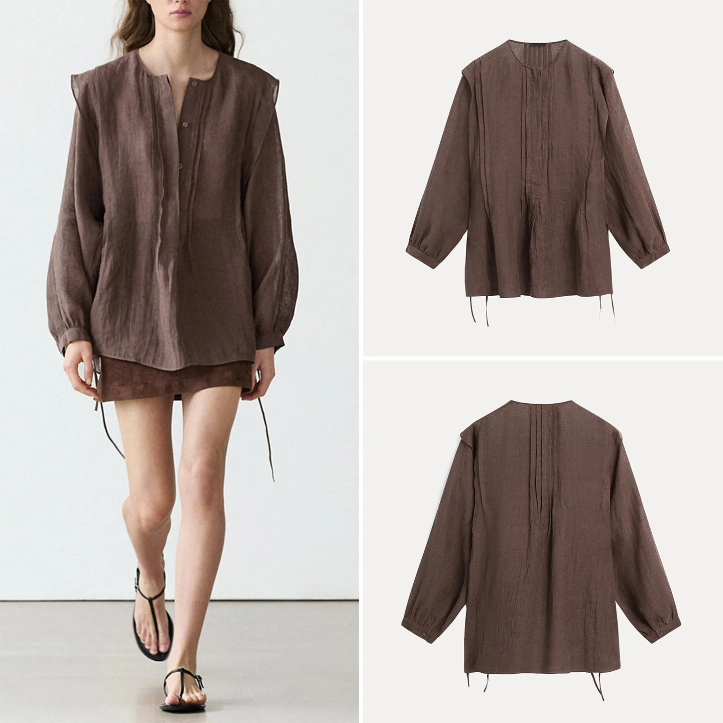 

Casual Long Sleeve Women's Shirt Summer 2026 New Style Salt Wind Design Straight Cut Other Material 100% Regular Fit Ope...