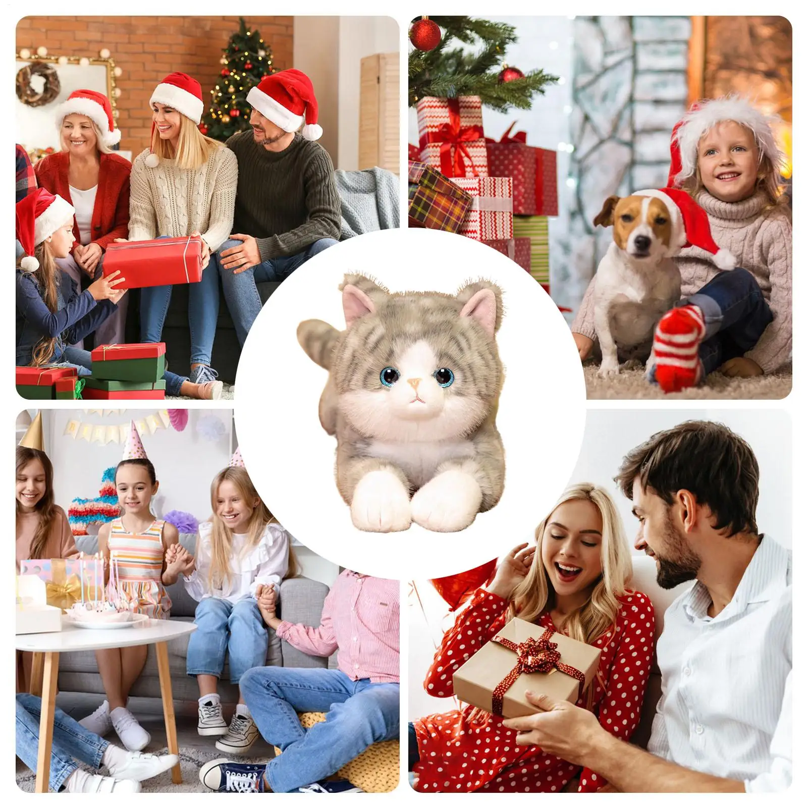 고양이 인형 19.6인치 누워있는 자세 인형 바디 필로우 장난감 사실적인 누워있는 자세 플러시 키튼 어린이 소녀 생일 성인 스트레스 해소용