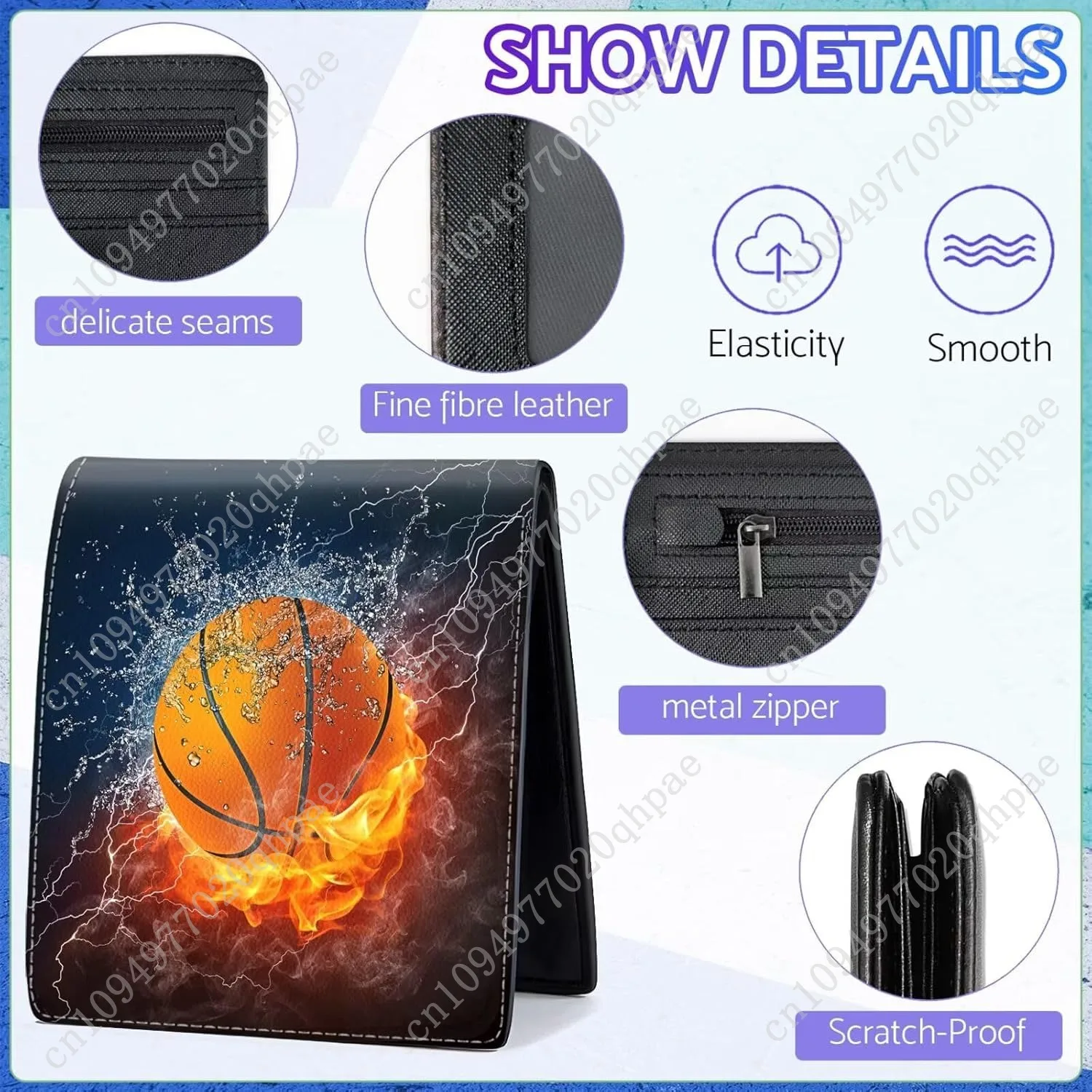 Boys Wallet for Teens, Cool Kids Wallet for Boys Ages 8-10 9-12 11-15, Funny Basketball Leather Bifold Rfid Blocking, Coin Pocke