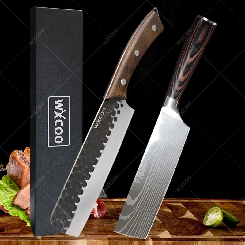 

WXCOO Japanese Kitchen Knives Meat Cutter Chef Knife Japanese Fish Knife Stainless Steel Meat Cleaver Cooking Knife with Box