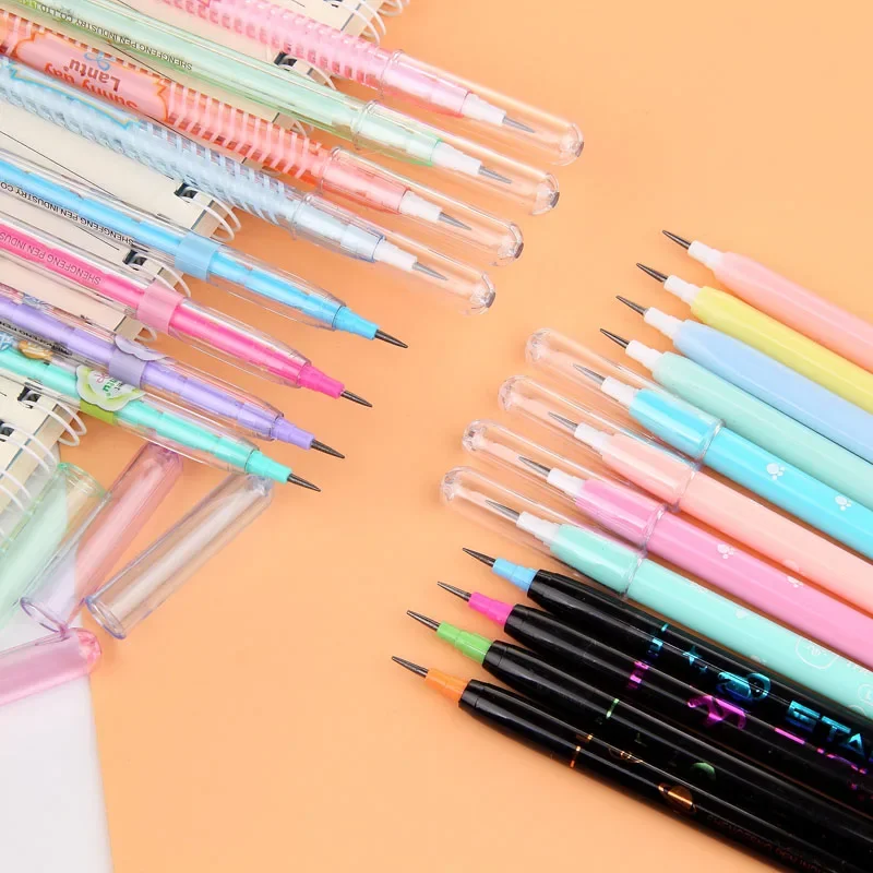 4pcs/set Non-sharpening Pencils Cute Cartoon Automatic Pens Kawaii Mechanical Pencils Student School Stationery Office Supplies