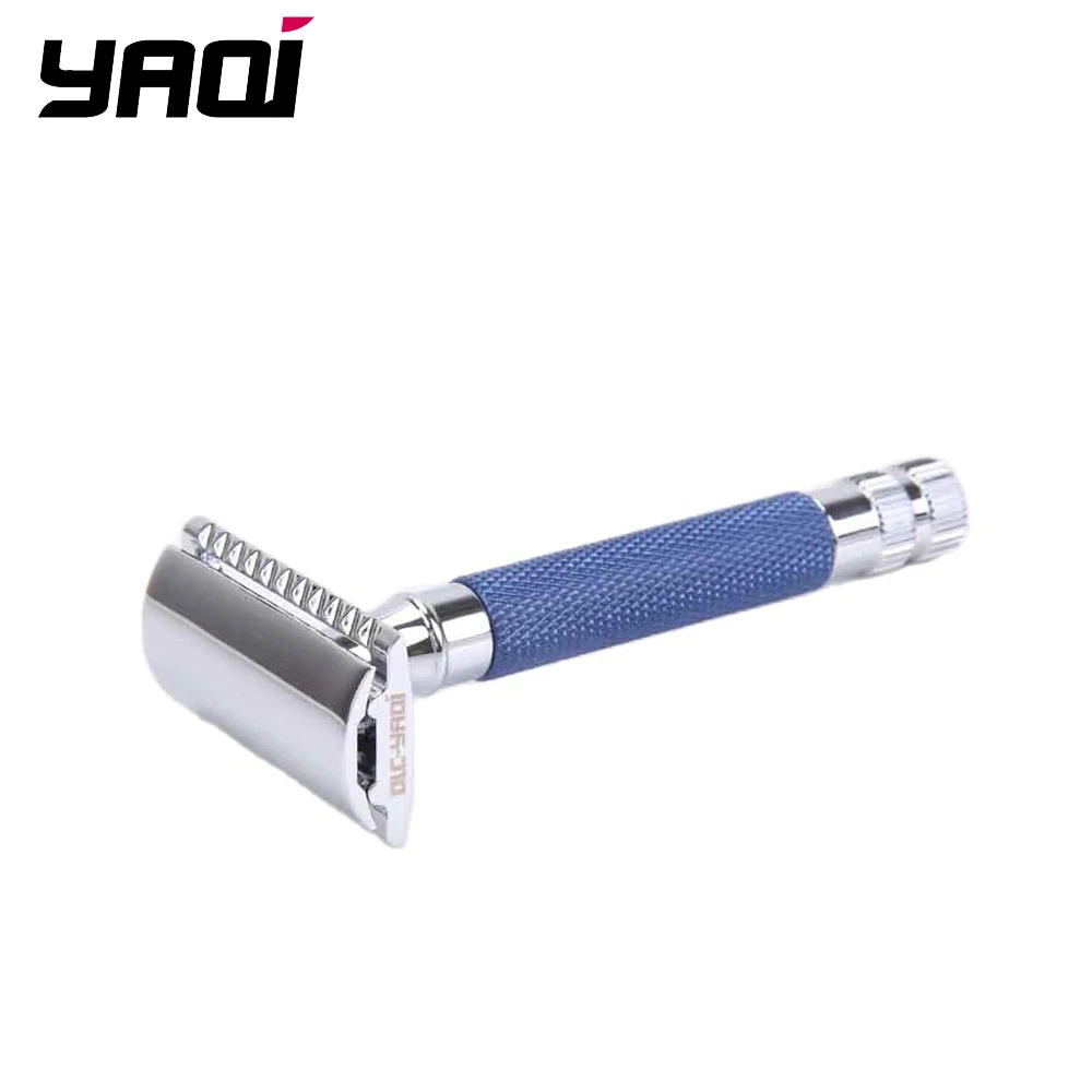 Yaqi Blue Color Brass Heavy Handle Wet Safety Razor for Mens