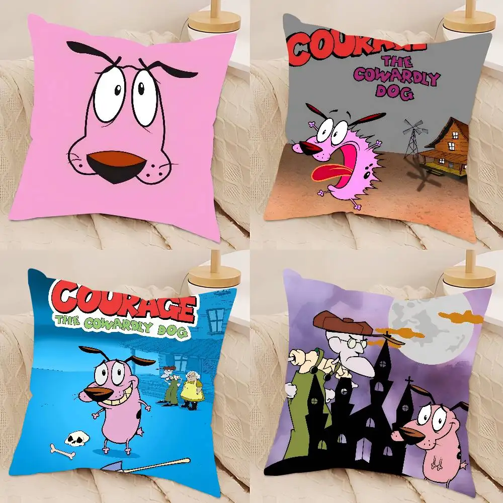 

Courage The C-Cowardly D-Dog Vintage Pillow Case Removable Washable Cushion Cover – All-Season Soft Linen