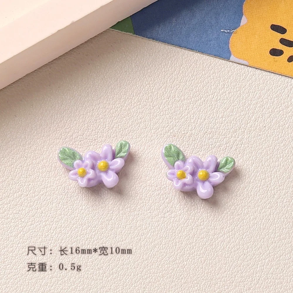 10pcs Kawaii Resin Flatback Mini Small Flower Charms Cabochons Embellishments for DIY Ornament Crafts Scrapbook Home Decorations