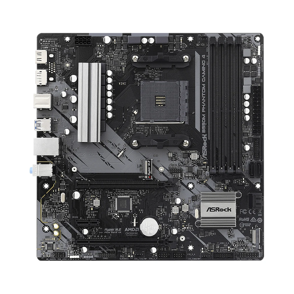 ASRock B550M PHANTOM GAMING 4 Motherboard Supports Ryzen 5 3600 5600 5700X3D 5800X3D CPU 4xDDR4 4733 MHz M.2 mATX AM4 Mainboard