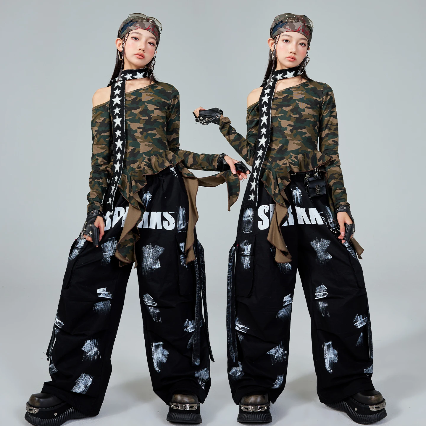 جديد أطفال أداء K-pop الزي الفتيات الهيب هوب ملابس الأطفال أزياء رقص الجاز مرحلة المنافسة الملابس XS10580 #3