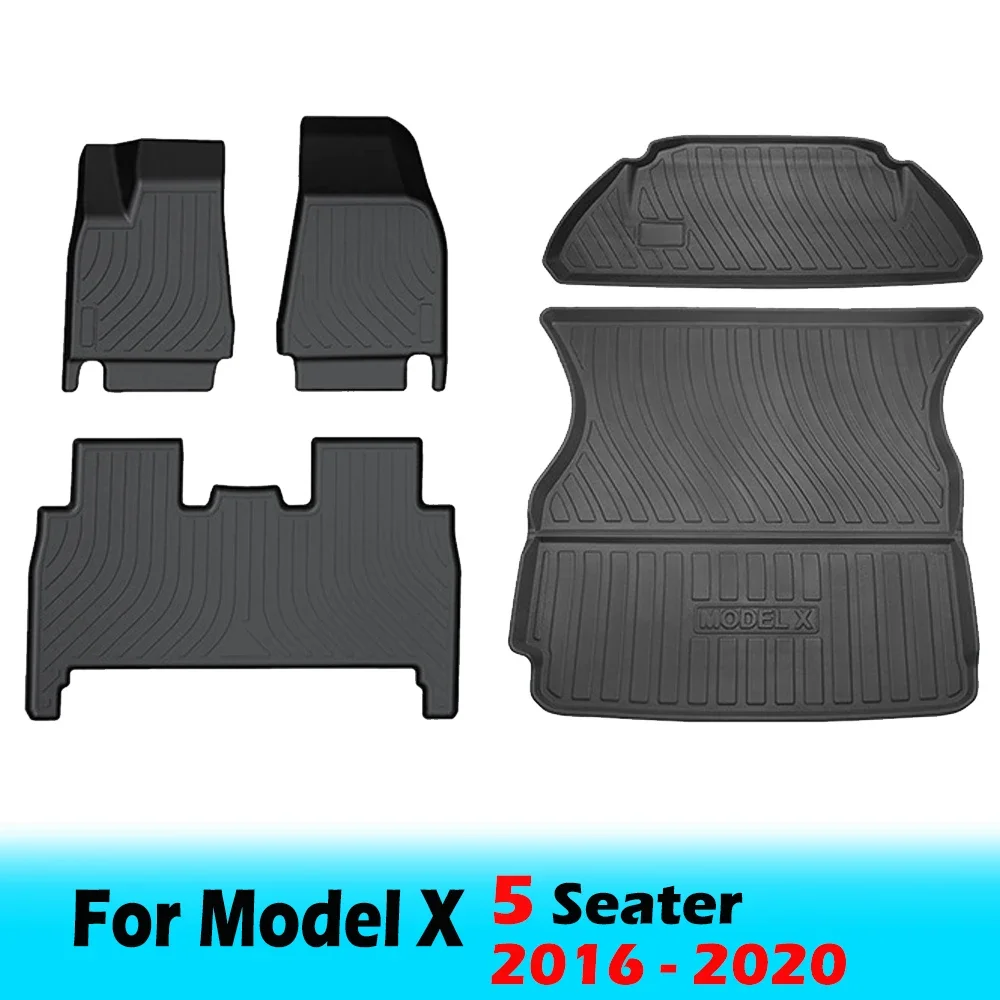 BEVO Vloermatten voor Tesla Model X 5 6 7-zits 2024 2023-2016 All Weather Waterdichte Cargo Frunk kofferbak Matten Liners Accessoires
