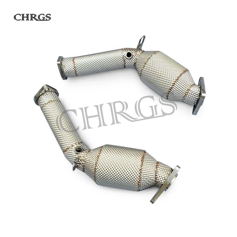 Downpipe Met Hitteschild Voor Infiniti G37 3.7 2009-2016 Rvs Auto Uitlaatsysteem Prestaties Fabriek Direct