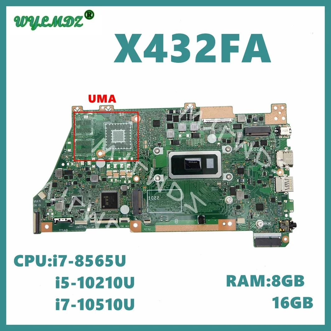 X432FA i7-8565U i5-10210U i7-10510U CPU 8GB/16GB-RAM Mainboard For ASUS VivoBook X432FL S432FA X432FA X432FAC Laptop Motherboard