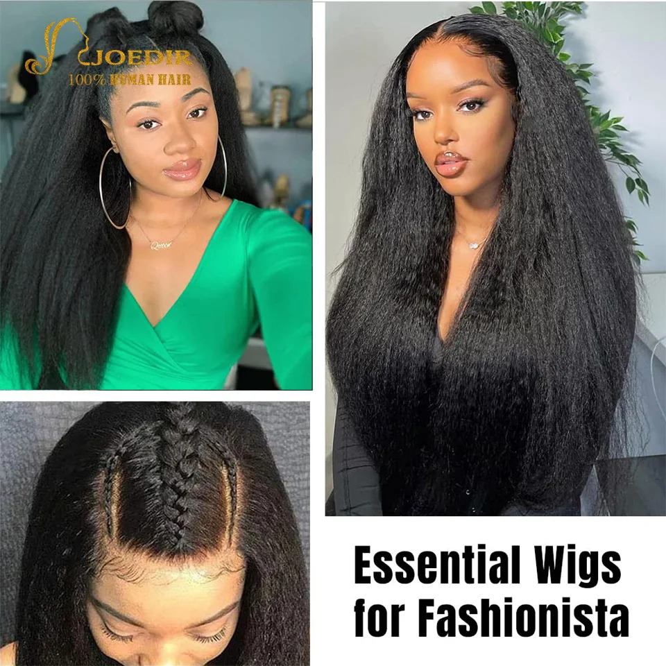 U Part Kinky Straight U Shape Remy Yaki Straight Wigs for Black Women Human Hair Upgraded U Shape Clip in Beauty Natural Scalp