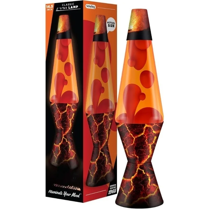 Volcanic Crags Motion Lamp with Red Wax Orange Liquid Classic Home Decor