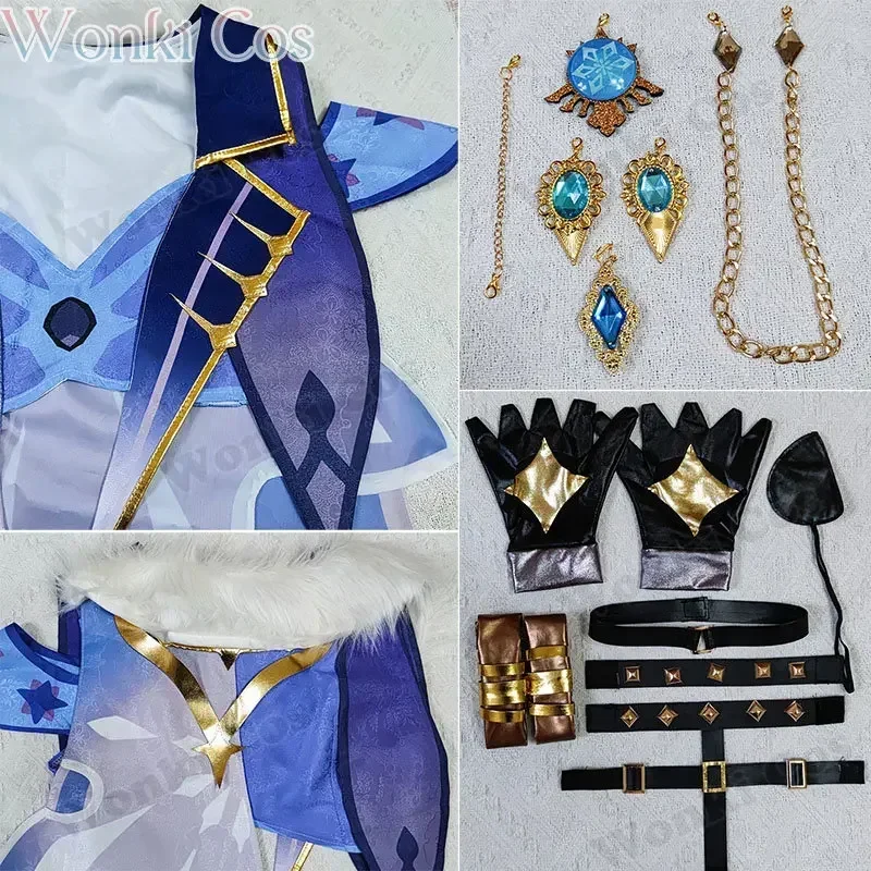 شعر مستعار تنكري كايا ، مجموعة كاملة من الشعر الطويل الأزرق للحفلات ، أزياء عالية الجودة