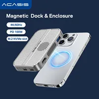 Acasis 10Gbps Magnetic M.2 NVME SSD Enclosure & USB-C Docking Station With Cooling Fan for iPhone 16/16 Pro/iPhone 15/15 Pro