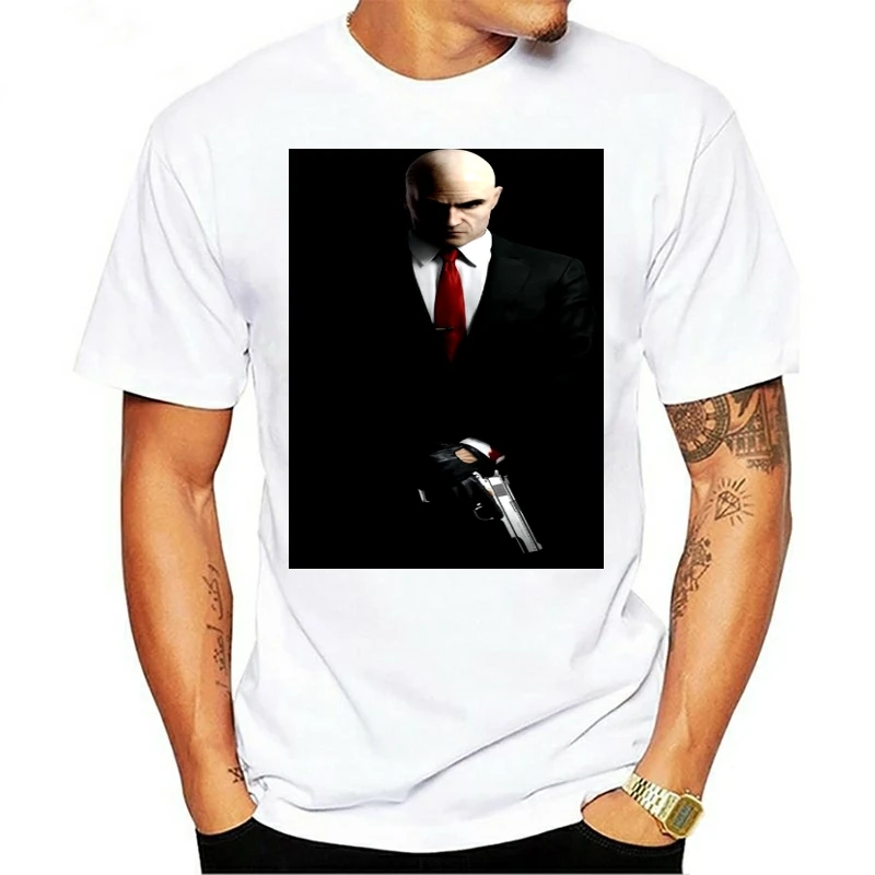 Men T Shirt  Tee Shirt Hitman Agent 47 black tshirts Women T-Shirt