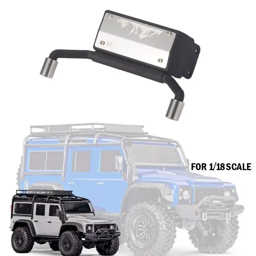 Rc 크롤러 자동차 업그레이드 부품 금속 시뮬레이션 탱크 + Trax Trx-4m 1/18 Defender Bronco 용 배기 파이프