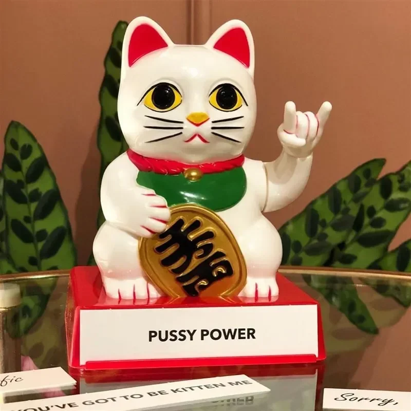 Chinese Lucky Cat Fortune Waved Fortune Personality Dark Version Vertical Middle Finger Welcome Cat Home Crafts