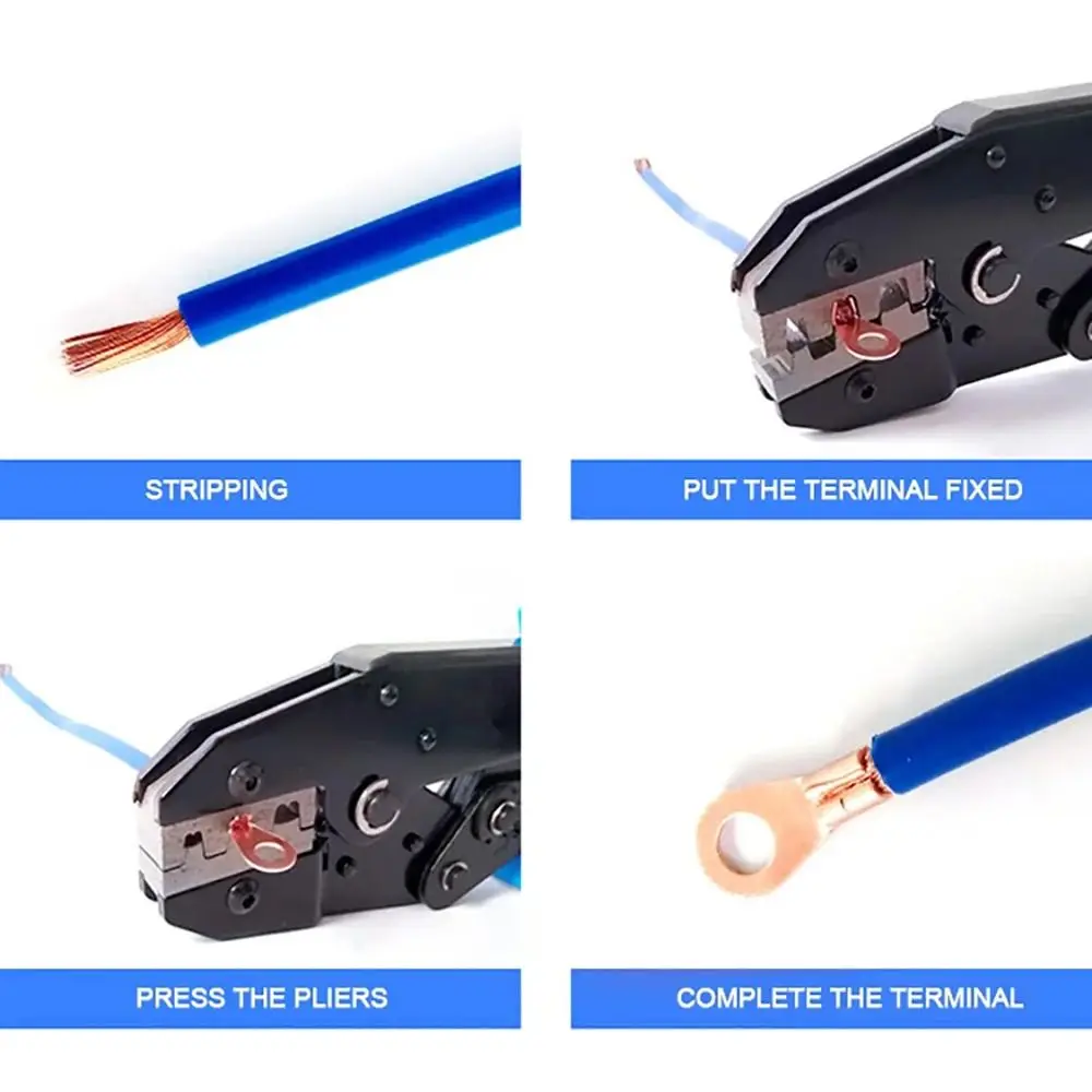 5/10Pcs OT Type OT Wire Nose Terminal Crimp 10A-400A Bolt Hole OT Cable Connector Kit 1.5-16mm2 Copper OT Lugs Ring Crimp