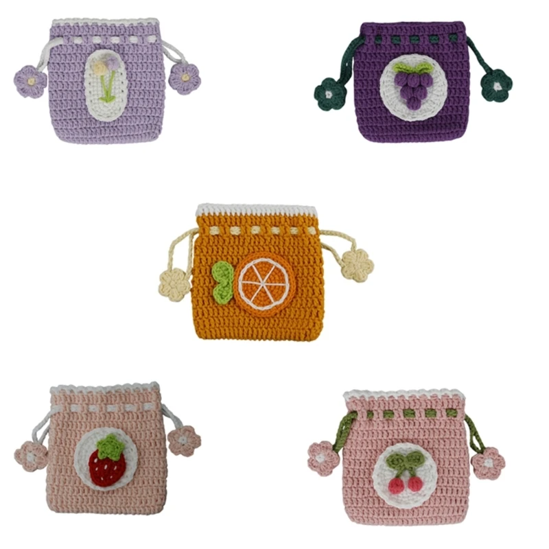 

Hand-Woven Change Pocket Crochet Bag Coin Bag Small Change Purse for Child Girls