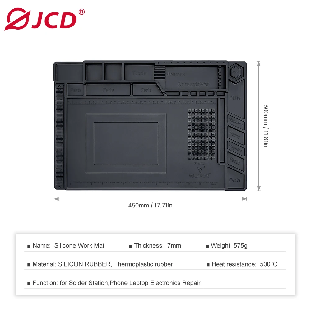 Silicone Soldering Mat ESD Antistatic Heat Resistant Insulation Work Mat Soldering Station Kit Repair Pad Maintenance Platform