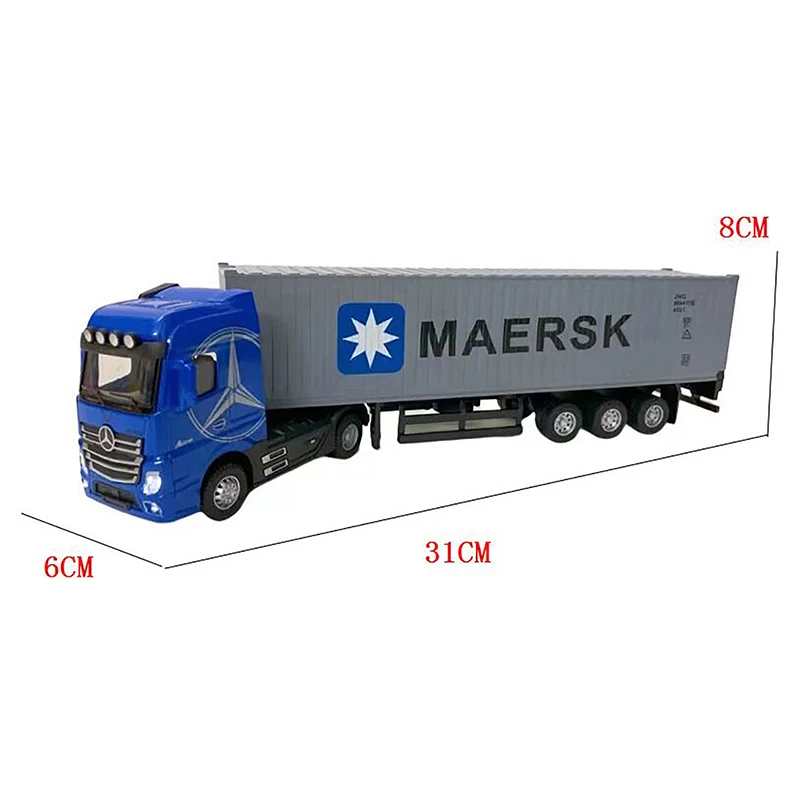 1:36 Diecast Alloy Truck Head Model Toy Container Truck Pull Back With Light Engineering Transport Vehicle Boy Toys For Children