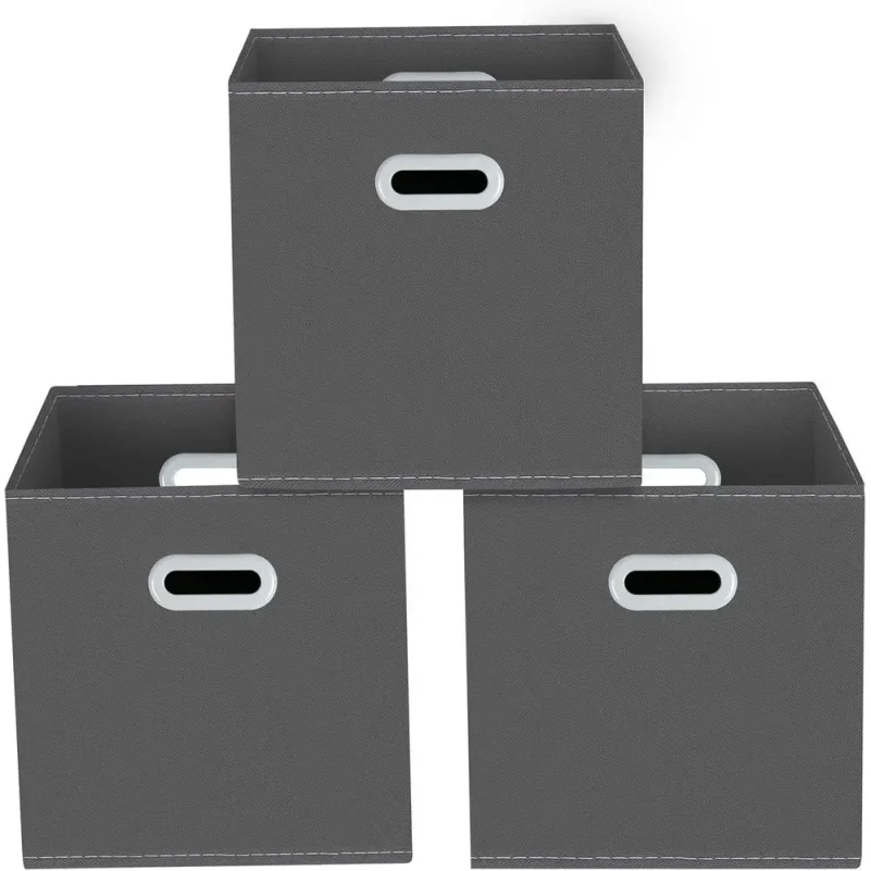 Bacs de rangement cubes, organisateur en tissu avec poignée, bacs cubes pliables ou rangements en ti