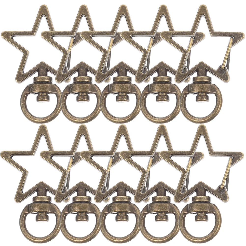 

15Pcs Stars Keychain Snap Hook Swivel Clasps Zinc Alloy Metal Rings Durable Vintage Craft Projects DIY Accessories Lobster Hooks