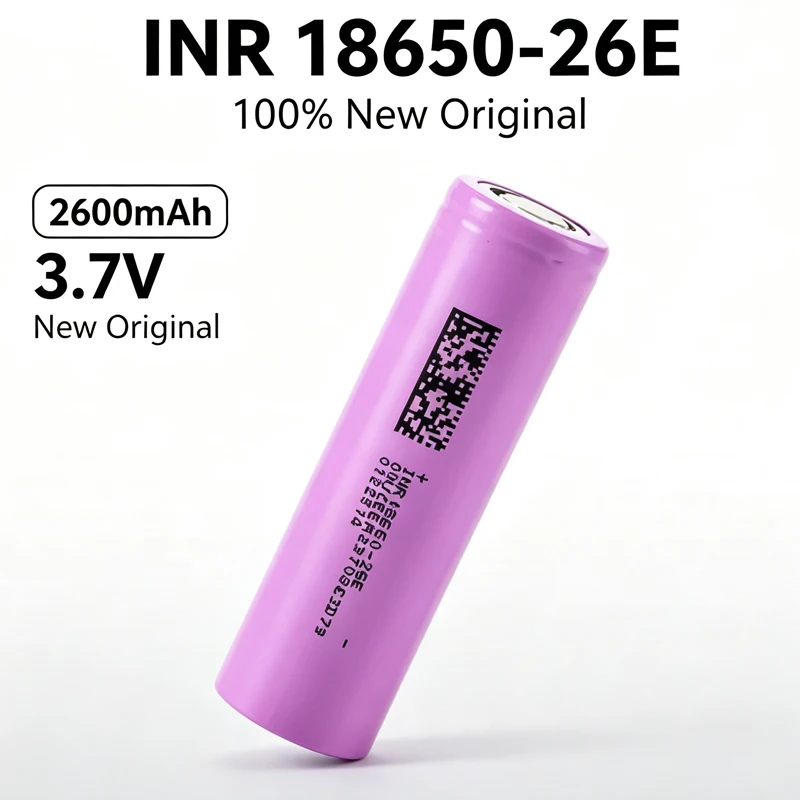 INR 18650-26E New Original 2600mAh 3.7V For INR 18650-26E Batteries Rechargeable Li-ion Battery For Flashlight