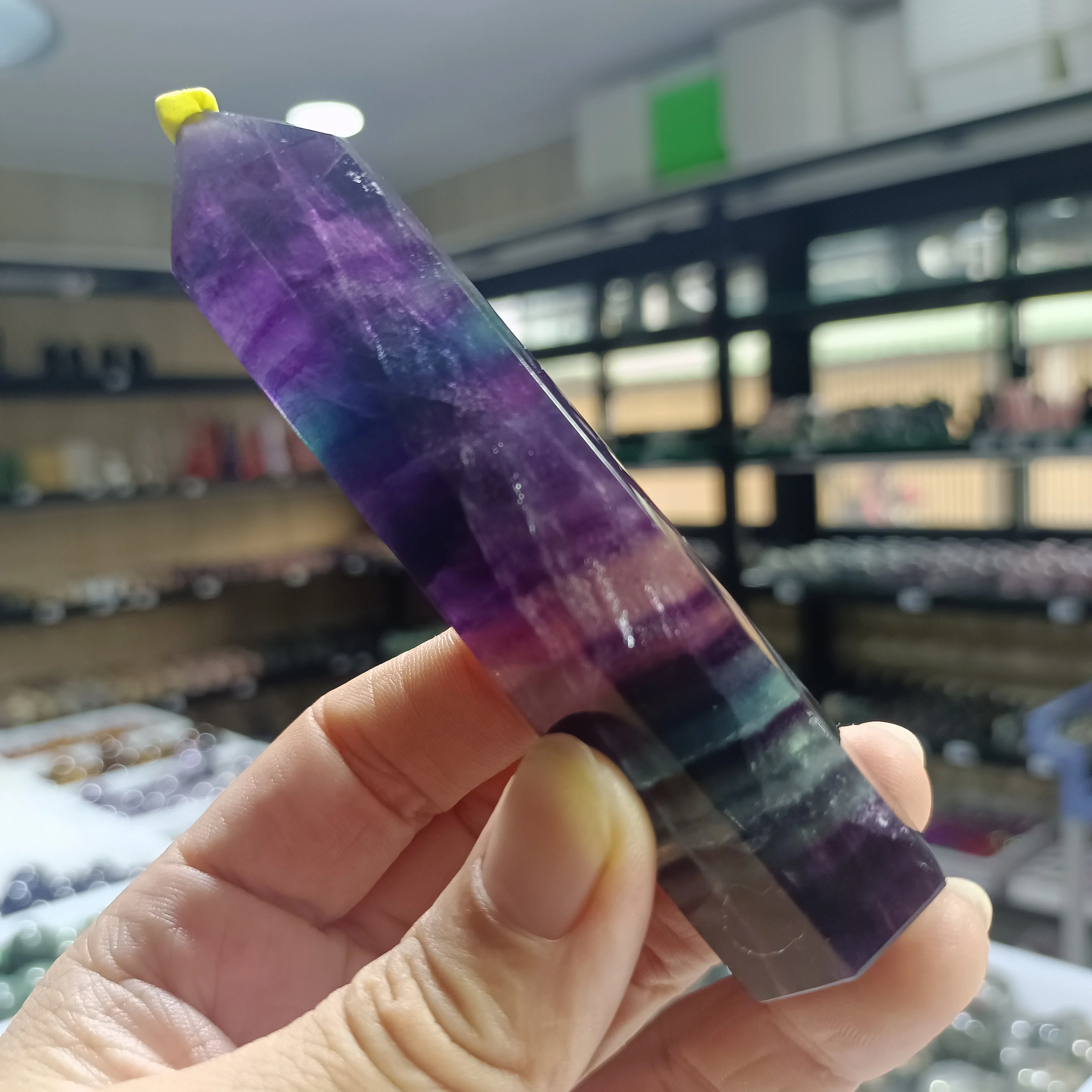 7-10cm Natural Seven Color Fluorite Little Column Crystal Quartz Ore Specimen, Home Office Decoration Mineral Degaussing