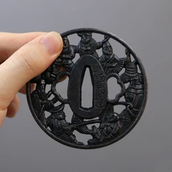 Alloy Tsuba Hand Guard for Japanese Samurai Katana or Wakizashi, God Theme Sword Fitting, Hand Guard