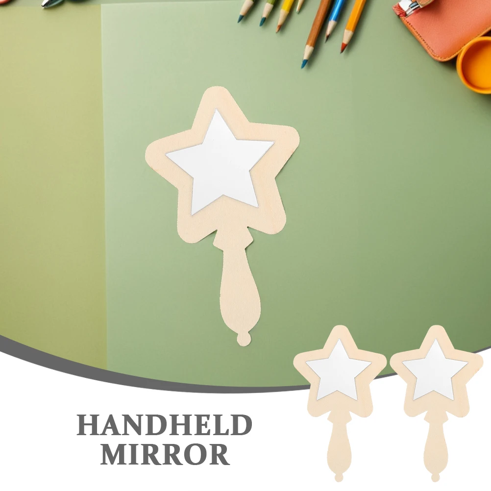 20 قطعة من مرآة خشبية غير مكتملة للأطفال، مرايا رسم محمولة باليد، آمنة وخفيفة الوزن ومحمولة للتعبير الفني #5