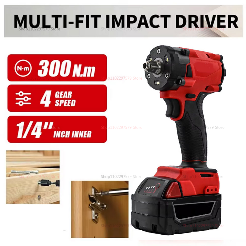  Brushless Cordless 1/2 Impact Wrench for Car Truck Repair Rechargeable Power Tool 18V Battery Not Included Ideal for Automotive 