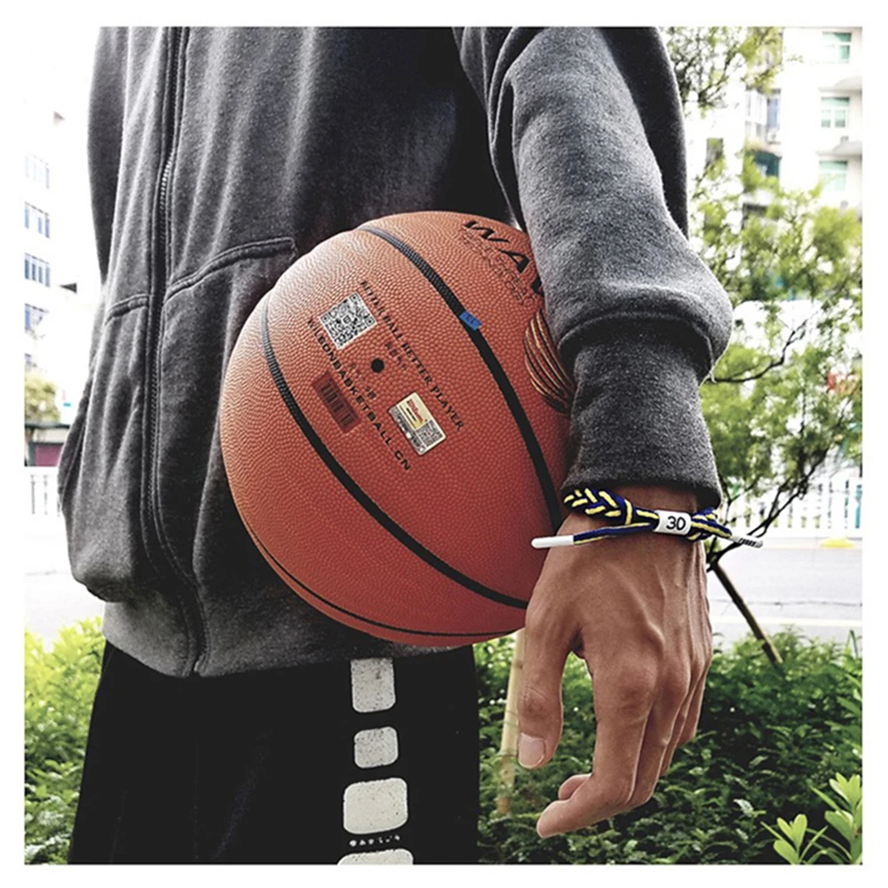 Basketball Braided Rope Bracelet With Player Number Adjustable Sports Wristband Woven Bangles Trenfy Accessories