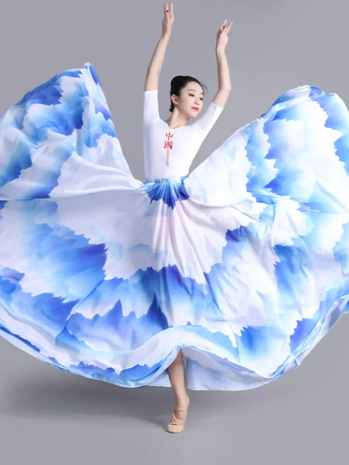 Chinese Style Classical Dance Skirt Modern Dance Performance Costume Adult Practice Costume Female Flowing Half Body Long Skirt