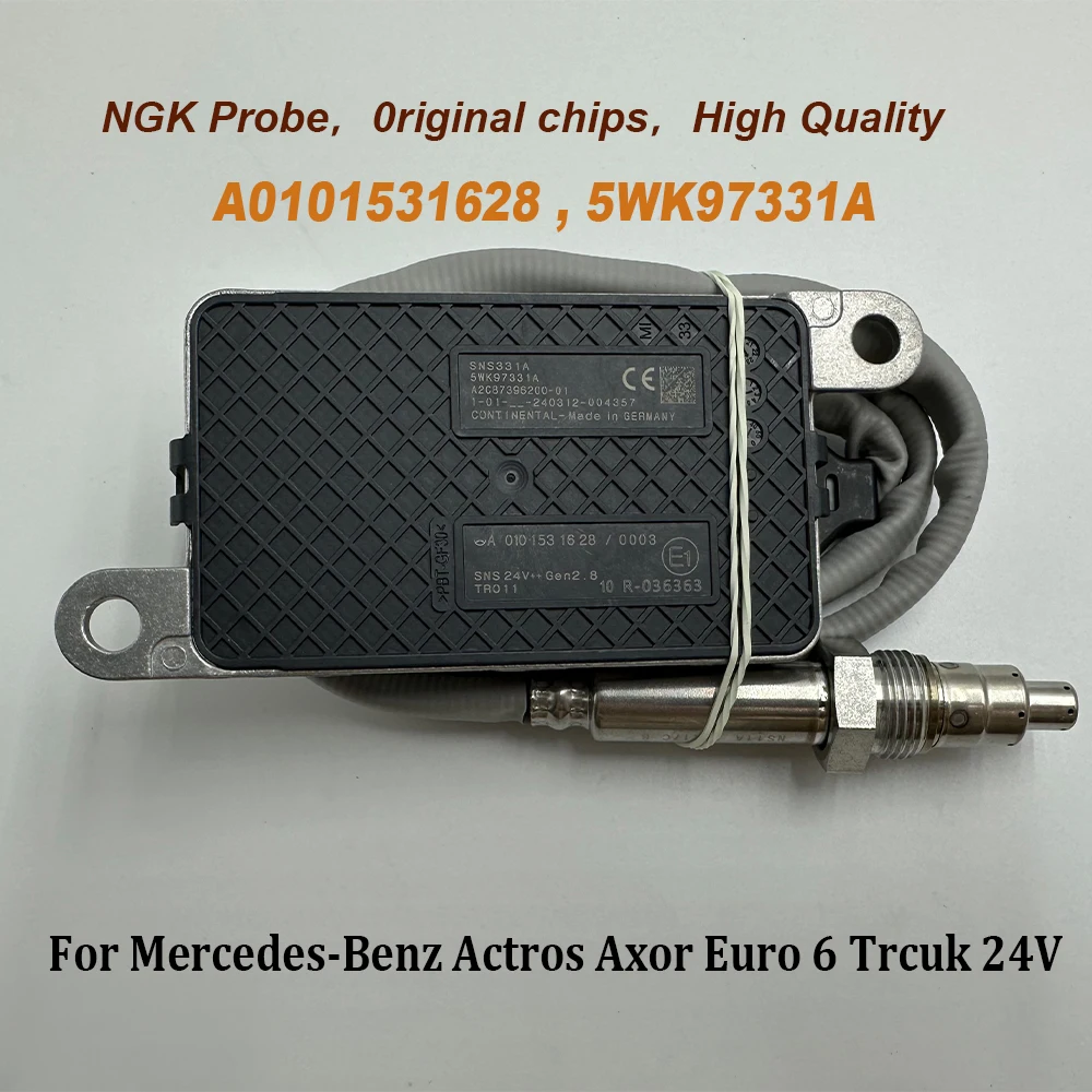 NEW A0101531628 5WK97331A For NGK Probe Nox Sensor 0101531628 For Mercedes-Benzz Actros Axor Euro 6 Trcuk 24V High Quality Chip