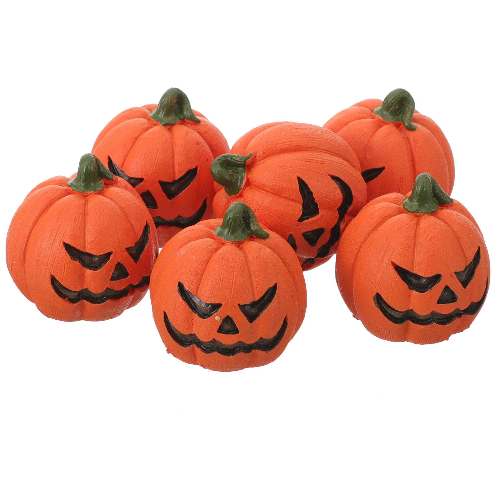 

6Pcs Miniature Halloween Pumpkins Resin Decorative Ornaments for Home Garden Party Aquarium Micro Landscape Setup
