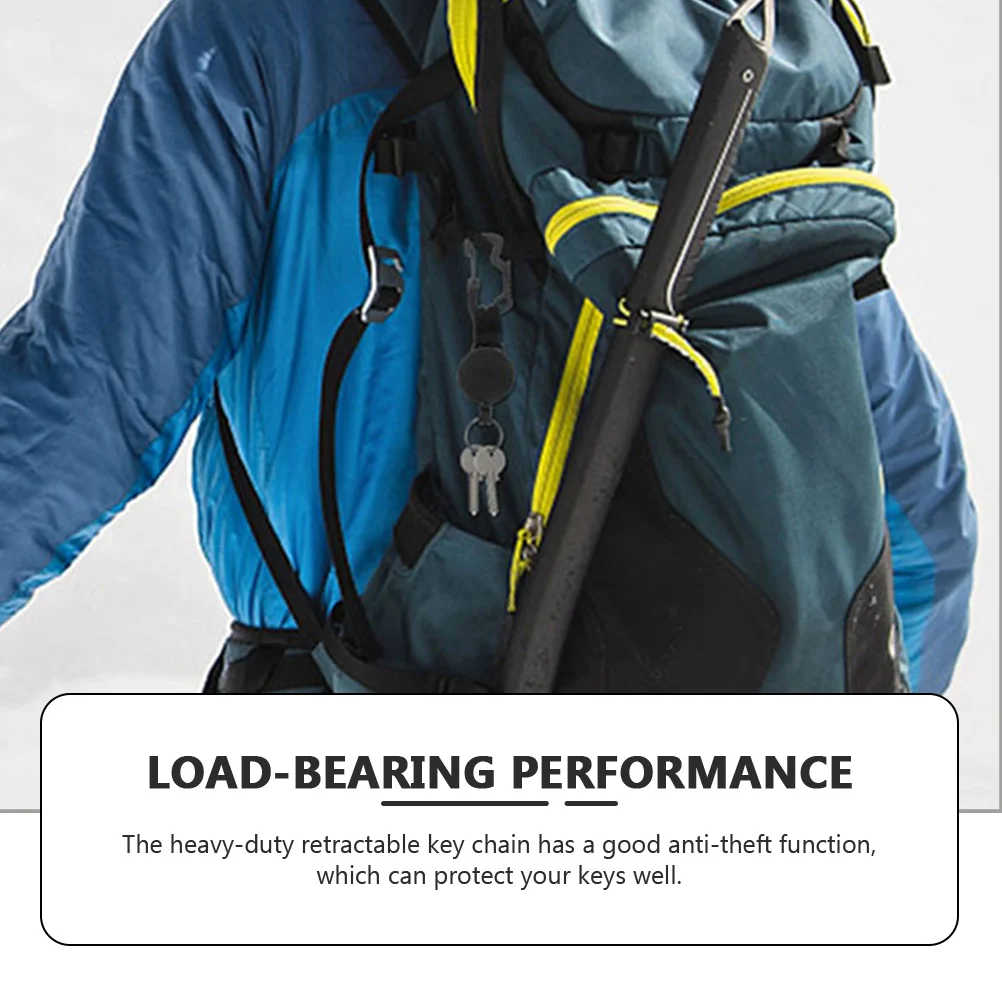 

3Pcs Anti-Lost Keychains Retractable Heavy-Duty Carabiner Keys Holder Portable Outdoor Camping Hiking Climbing Badge Reel Wire