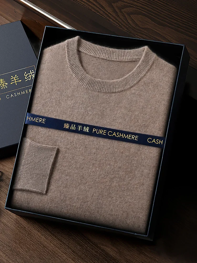 

Men's 100% Cashmere Sweater O-neck Pullover Basic Long Sleeve Cashmere Knitwear Autumn Winter Smart Clothing Tops JJ53