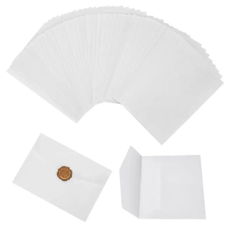 100Pcs Vellum Paper Envelopes For Wedding Invitations Pre-Folded Envelopes Translucent Vellum Postcard Wrappers For Wedding