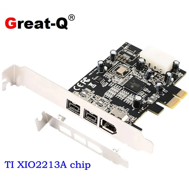 

PCIE Combo 2x 1394b + 1x 1394a Firewire Ports PCI-Express Controller Card 1394 card TI Chipset 6pin cable win10