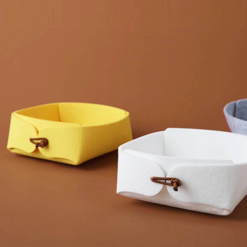 

3 pcs Simple Mini Storage Box Jewelry Holder Box Home Desktop Container Foldable Sundries Case Elegant Felt Organizer